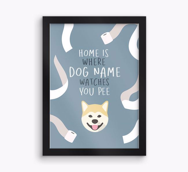 Watches You Pee: Personalised {breedFullName} Framed Print